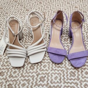 NWT Set Of 2 Ankle Strap Block Heel Sandals